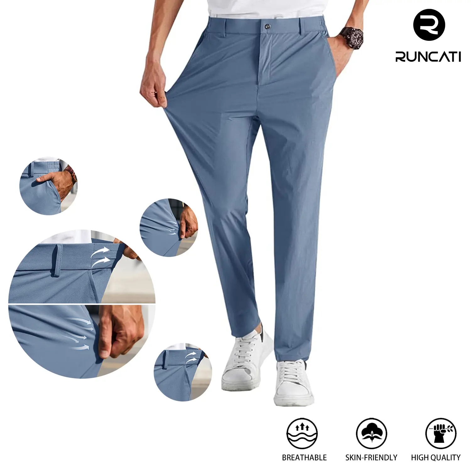 Runcati Men's Stretch Golf Pants Casual Slim Fit Dress Pants Elastic Waist Tapered Work Cropped Trousers - TikTok Shop Runcati Men's Stretch Golf Pants Casual Slim Fit Dress Pants Elastic Waist Tapered Work Cropped Trousers - TikTok Shop