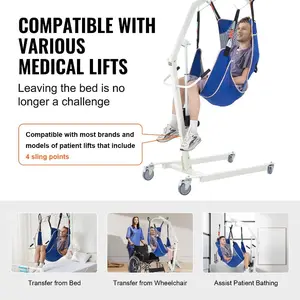 VEVOR Universal Full Body Patient Lift Sling - Large, Patient Lift Medical Sling for Easy Transfer and Bathing, Polyester Patient Aid Transfer Sling for Elderly, Disabled, Bedridden, 600LBS Capacity