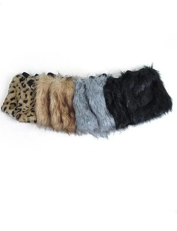 Faux Fur Winter Leg Warmers – One Size Fits All Outfits Skinny