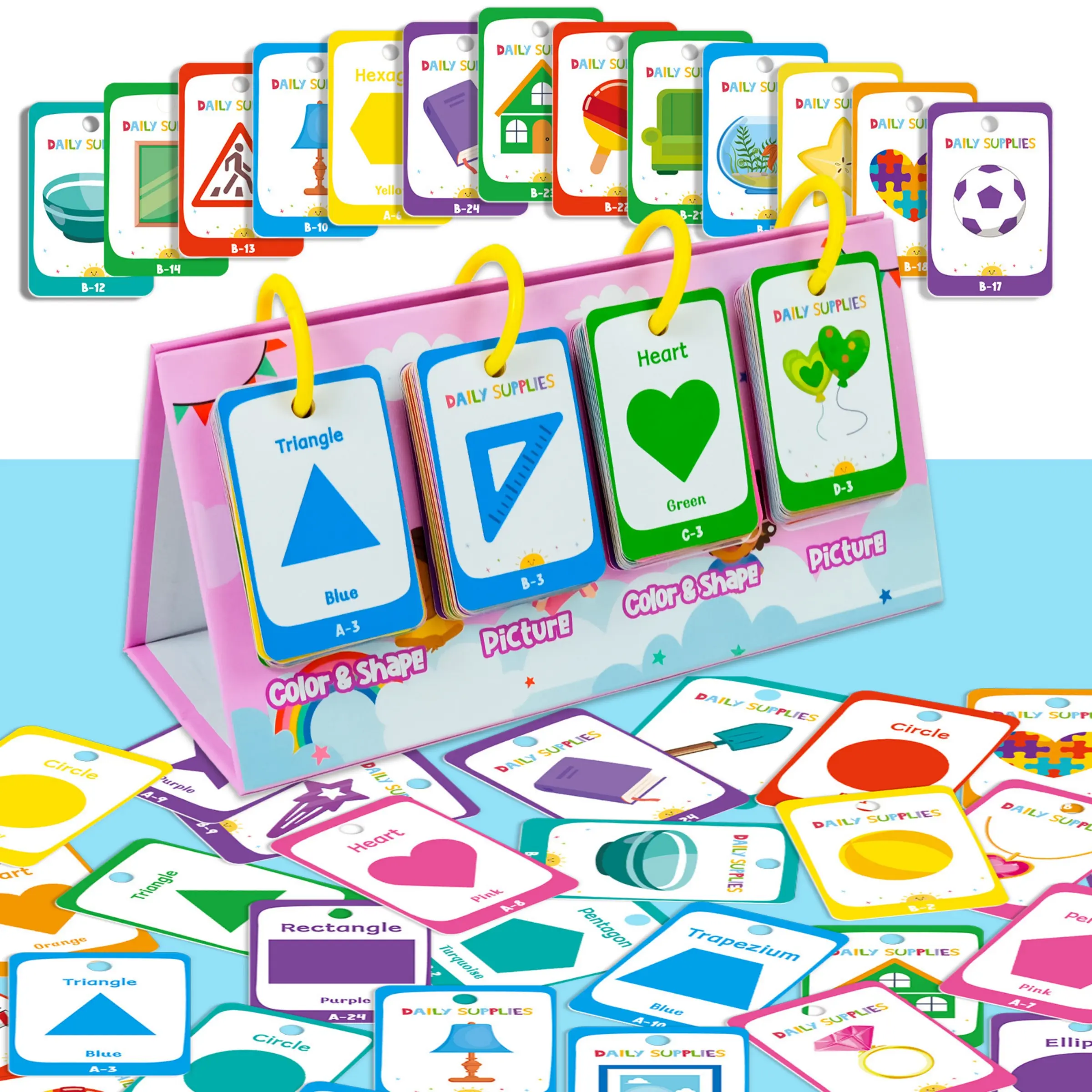 96-Piece Color and Shape Recognition Educational Cards for Kids, Interactive Learning Tool for Parent-Child Bonding, Perfect Gift for Boys and Girls