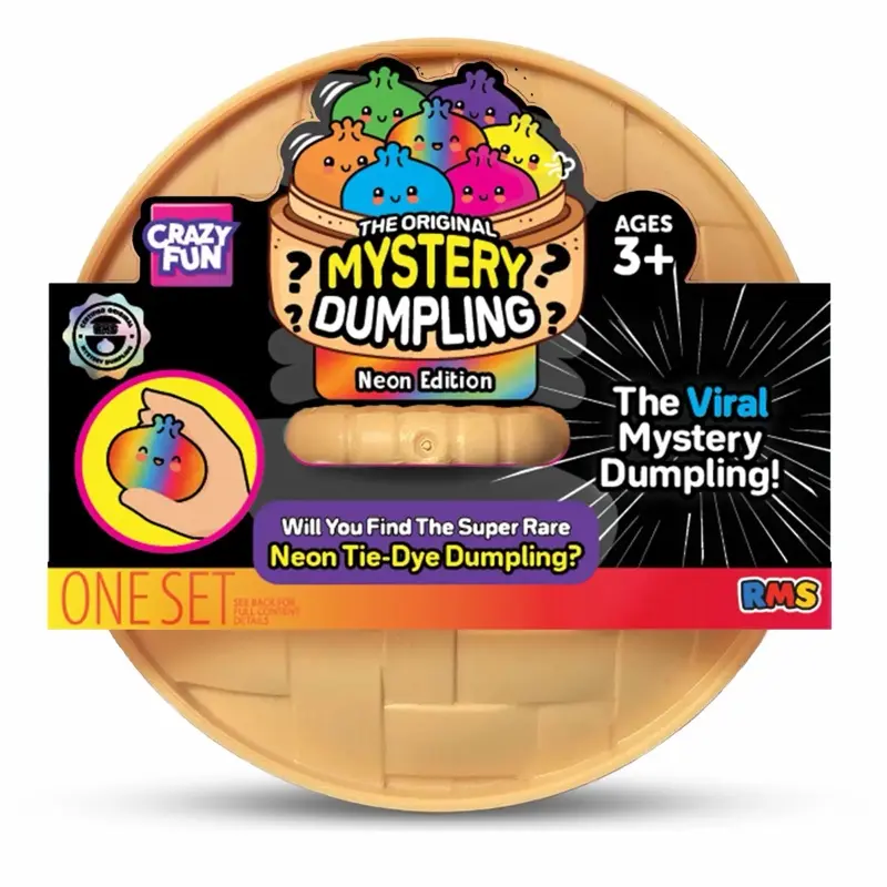 Dumpling The original Mystery Squishy RMS 100% - Tie-Dye - Gold Glitter - Green Holographic - Limited Edition