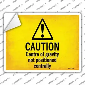 Caution Novelty Rectangle Sticker Decal