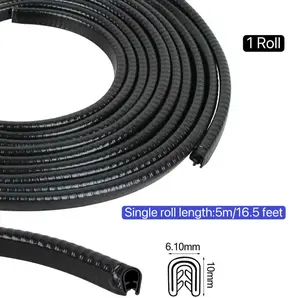 Car Door Edge Guard, No Glue Car Door Entry Guard Protective Strip, Billet Wheels Rubber Edge Trim Car Door Protector, Applicable to Car, Truck, SUV and ATV, Car Exterior Accessories（Black）