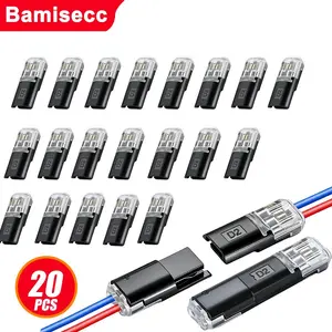 20pcs/63pcs Quick Connect Terminal Set, T-Type Splitter + Straight Through, Screwless Wire Connector, 28-12awg, Universal for Soft/hard Wires