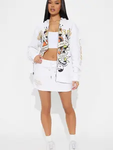 Broken Hearts Skirt Set - White