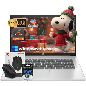 HP 17 inch Business Laptops Computer, 17.3" FHD Anti-Glare Display, AMD Ryzen 5 7430U, up to 32GB RAM, 512GB SSD, Windows 11 Pro, Wi-Fi 6, Numeric Keyboard,Bundle Accessories Kit