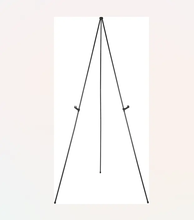 Easel Display Stand, Instant Floor Poster, Lightweight, Collapsible and Portable with Tripod Base, Black Steel (supports 5 pounds)