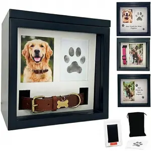 Dog Urn for Ashes, 4 Customizable Displays with Paw Print Ink Kit and Flannel Bag, Pet Urns for Dogs Ashes, Pet Cremation Box, Cat Urn for Ashes, Dog Ashes
