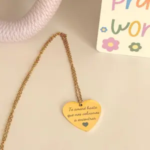 Custom Heart Necklace – Texto, Fecha, Iniciales o fotos