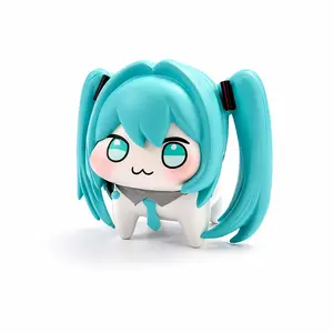 Hatsune Miku PVC Figure, Kawaii Chibi Anime Collectible, Cute Cartoon Model Doll for Desk Decor, Shelf Display, Gift for Anime Fans