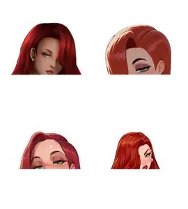 Red Hair Lounge Singer Cartoon Girl Sticker – Vinyl Decal for Car Laptop Water Bottle – Durable Art Sticker for Adult Collectors