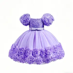 Girls' Pink Sleeveless Halloween Tutu Gown Dress Party Costume Birthday Christmas Celebration Easter Dress with Floral Embellishments Sleevedress Elegant Cocktail Party Dress cloud shoulder elegant sleeveless dress