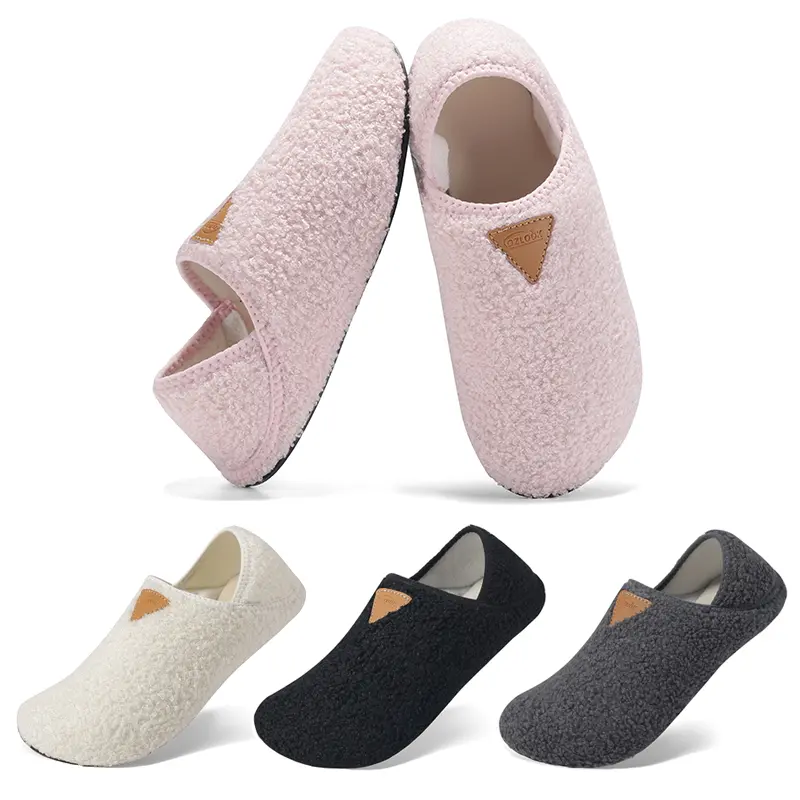 Women's Fuzzy House Slippers Cozy Warm Plush Non Slip Soft Sole Indoor Bedroom Sock Shoes Casual Walking Footwear