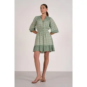 Elan Boho Green Mini Dress