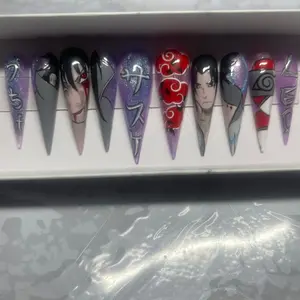 Sasuke Uchiha Custom Leo season press ons! Alcohol Free Fragrance Free High Gloss