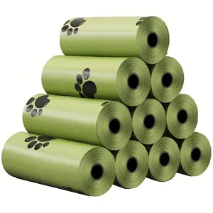 Leak-Resistant Dog Waste Bags Featuring a Paw Print Design, Available in Packs of 600pcs with 30 Rolls, 400pcs with 20 Rolls, And 200pcs with 10 Rolls - Premium Quality for Outdoor Pet Waste Management