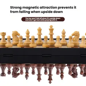 Foldable Chess Set with Magnetic Design Pieces Stay in Place Without Scattering Multiple  for Travel and Compact Storage