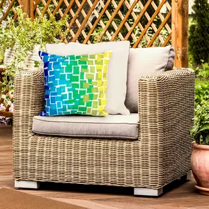 Lush Decor VISIONS III Indoor/Outdoor Handmade Pillow - Contemporary Geometric Casual Accent  (Ombre Tile)