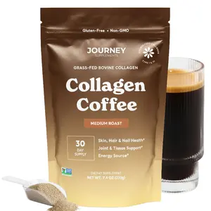 Collagen Coffee Medium Roast – Bovine Hydrolyzed Collagen + Instant Coffee Blend, Supports Skin Hair & Nail Health, Joint & Tissue Support, Energy & Vitality* – Smooth Medium Roast Coffee Powder - 30 Servings