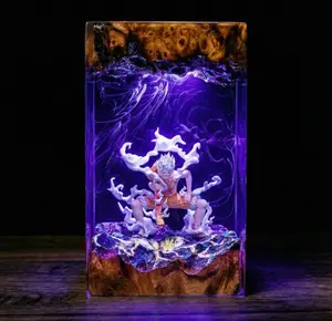 Anime Hero Resin Art, Purple Energy Aesthetic Decor, 3D Character Figure Piece, Fantasy Gaming Room Decor, Collectible Gift Idea