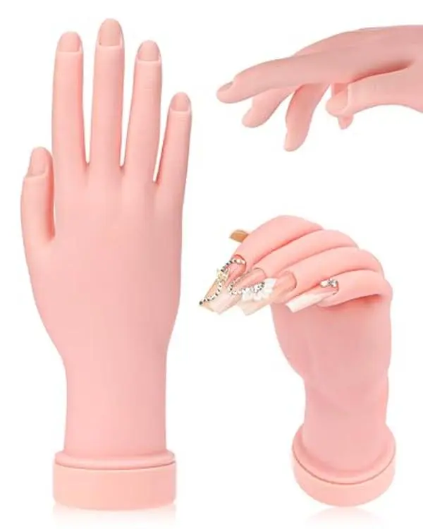 Practice Hand for Acrylic Nails Soft Touch Mannequin Hand for Nails, Flexible and Bendable Fake Hand for Nails for Nail Art Beginners