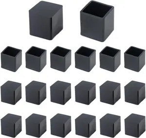 20Pcs 3/4 Inch (19Mm) Square Rubber Chair Leg Tips Caps, Chair Table Leg Covers Floor Protectors, Chair Leg End Caps for Furniture, Table Wvapzwr