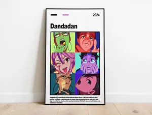 [SALE UP TO 50% - UNFRAMED] Dandadan Poster, Dandadan Anime Print, Anime Poster, Anime Manga Art Print, Minimalist Poster, Vintage Retro Print