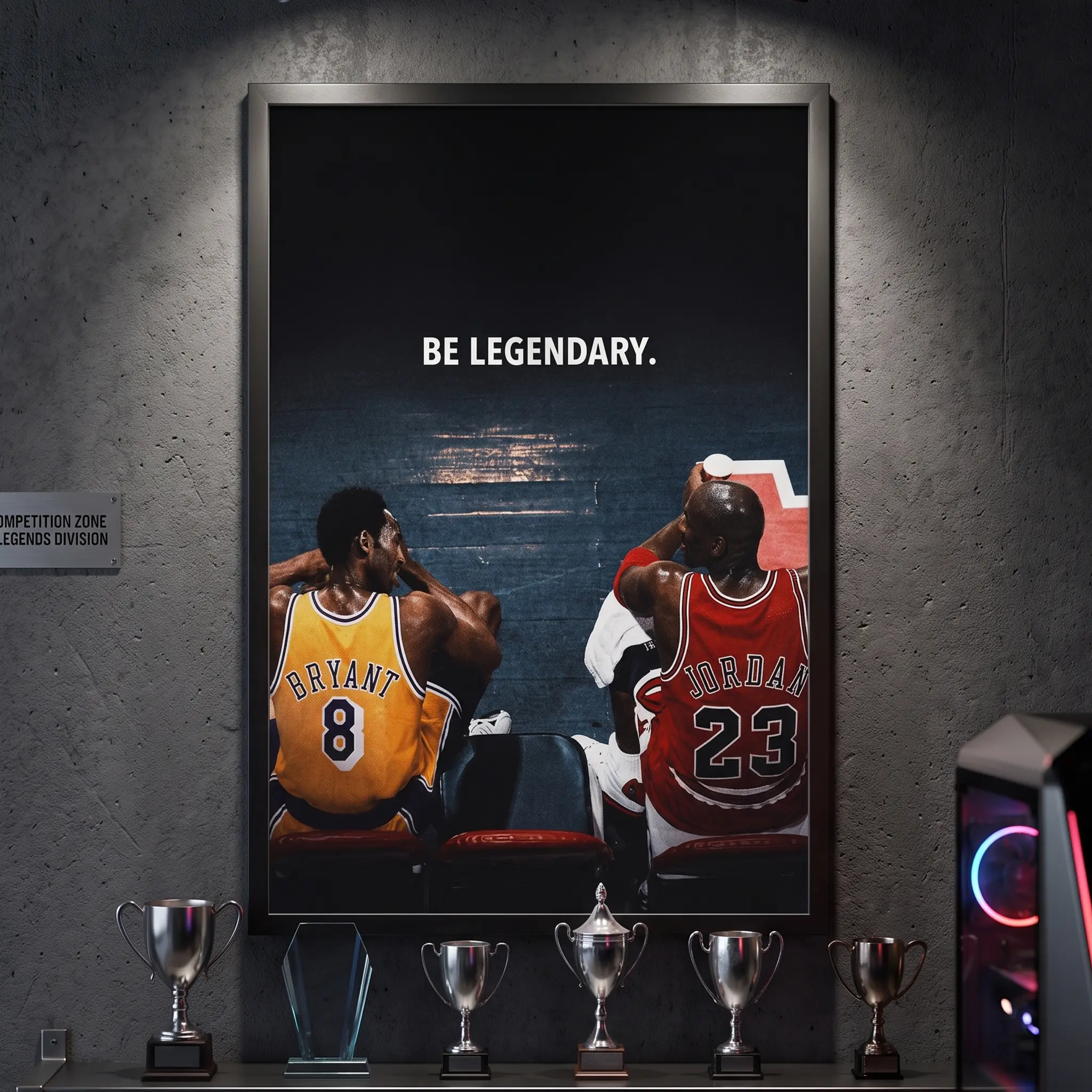 Legendary Basketball Icons Wall Poster, Motivational Sports Quote Wall Art, Inspirational Athlete Home Decor
