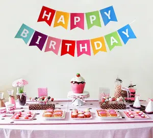 Colorful Happy Birthday Banner Bunting