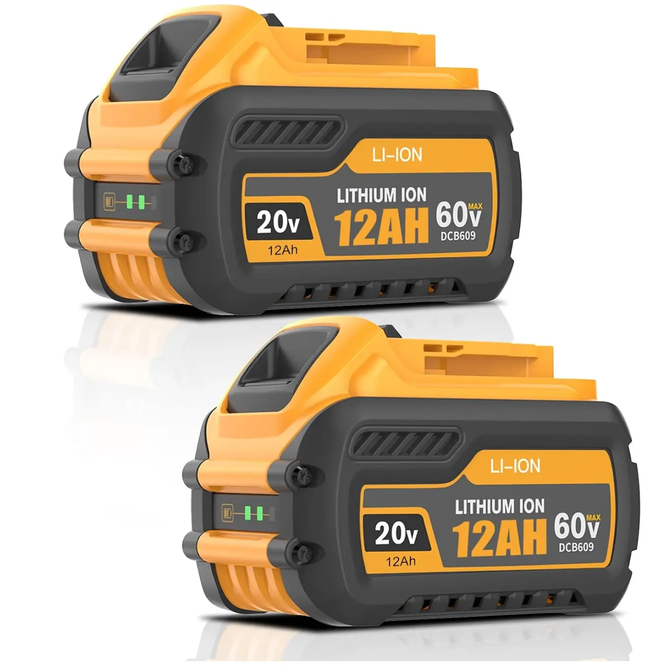 2/4-Pack 12000mAh Replacement for Dewalt 20V/60V MAX Battery High Capacity Lithium-ion Battery Compatible with Dewalt DCB606 DCB609 DCB612 DCB200 DCB206 DCB207 Cordless Power Tools