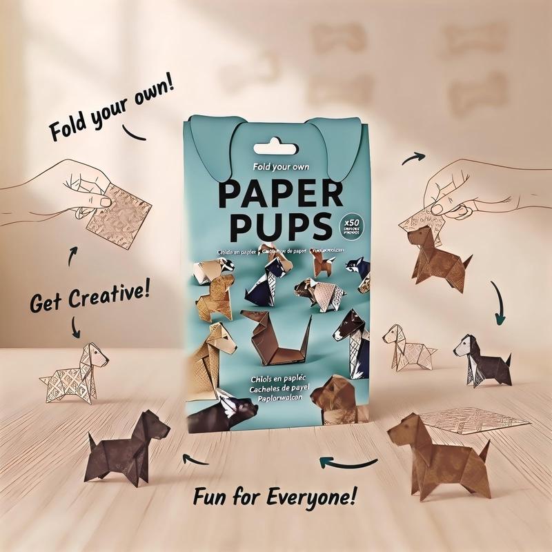 3D Paper Dog Origami Craft Kit - Fun DIY Activity for Kids & Crafters | Create Adorable Foldable Puppy Figures for Decor, Play or Gifts | Simple Folding Steps (Perfect for Creative Downtime)