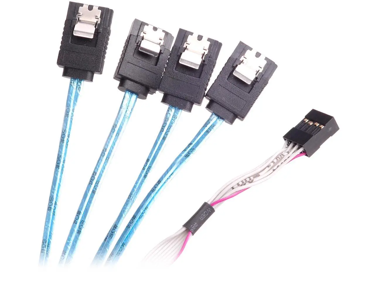 SilverStone 36 Pin Minisas Sff-8643 (Target) to SATA 7Pin (Host) + Sideband Cable 0.6M Components Other CPS05-RE