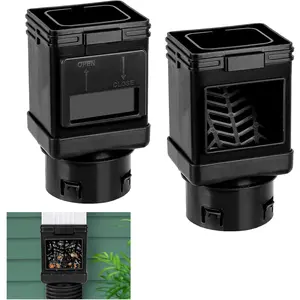 2PCS Black Downspout Leaf Filter Gutter Downspout Guard Downspout Screen Filters Leaf Removers