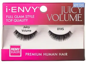 Kiss i ENVY 100% Human Eyelash Full Strip Juicy Volume 01 Extra Short, KPE12XS