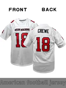 Men's retro Football jersey, Mean Machine Crewe # 18 embroidered Lightweight jersey, short sleeved polyester fabric breathable, suitable for all seasons, suitable for casual, street style, movie fans, rugby enthusiasts, both men and women