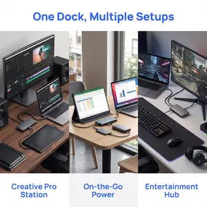 Satechi Thunderbolt 4 Dock Slim Hub Pro, USB C 100W Charging, Single 8K or Dual 4K Display, 4 Thunderbolt 4 Ports, USB 3.2 Gen2, for Mac/Windows, MacBook Air/Pro, Dell, Surface, Lenovo
