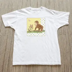 White Vintage 90S Curious George Baby Tee Baby Tee – Y2K Aesthetic Graphic Top