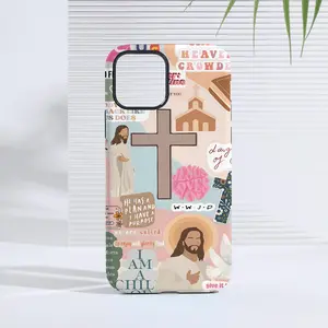Jesus Cross Pattern Phone Case, 2 in 1 Phone Protective Cover, Phone Accessories Compatible with iPhone 11 12 13 14 15 Pro Max