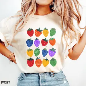 Comfort Colors LGBTQ Pride T-Shirt, Rainbow Pride Tee, Strawberry Trans Rights, LGBTQ Gift, Progress Pride Shirt, Social Justice Shirt, Pride Month Top