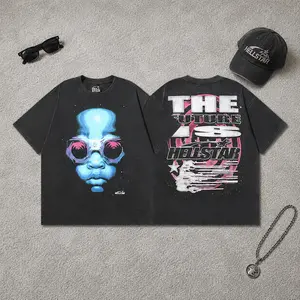 Hell Star Vintage Graphic T Shirt Pure Cotton Summer Streetwear Y2K TikTok Viral Casual Party Outfit Harajuku Hip Hop Women Unisex Oversized Top