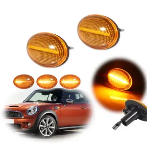 2pcs For MINI Cooper R55 R56 R57 R58 R59 Dynamic Amber LED Front Side Marker lamps Lights,Replace OEM 63132751503, 63132751504, 63137292769,63137292770