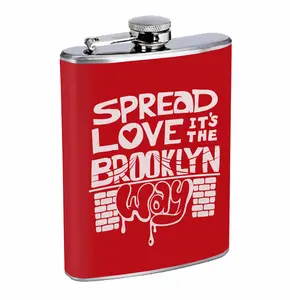Spread Love It's The Brooklyn Way 8oz Stainless Steel Flask Fun