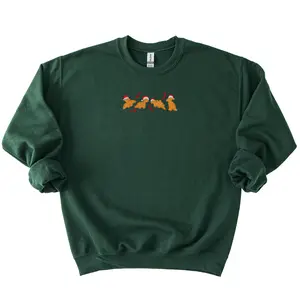 Embroidered Christmas Dino Nuggets, Embroidered Christmas Sweatshirt, Embroidered Christmas Crewneck