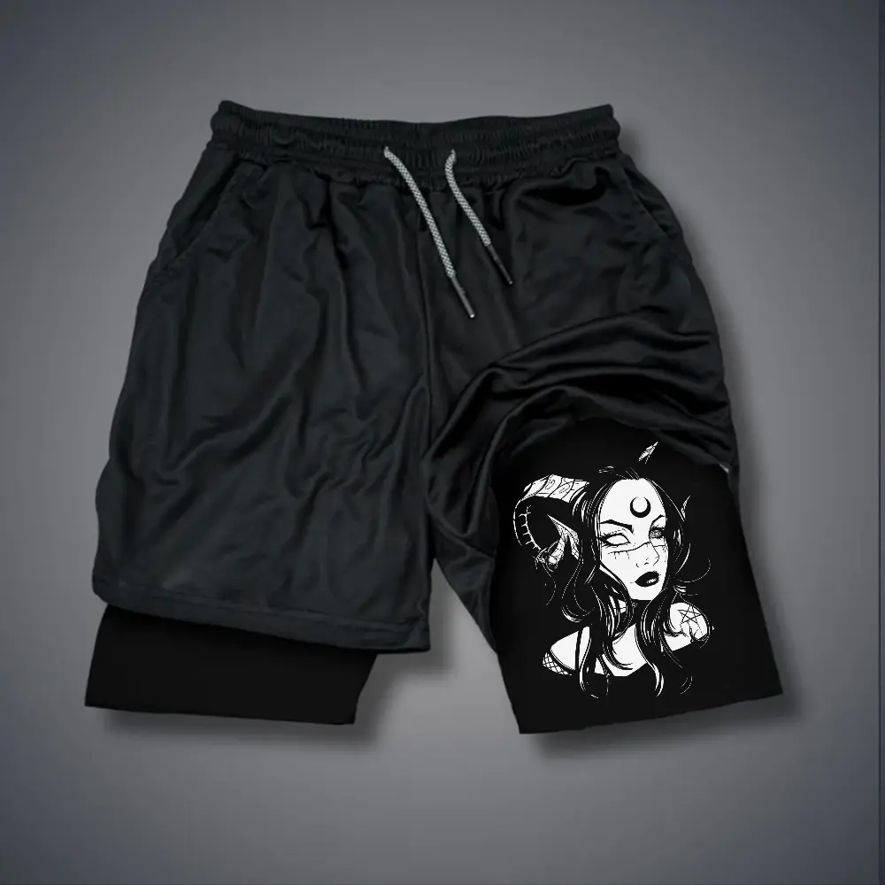 Sexy Clothing Double-Layer Sports Shorts Graphic Shorts Black Shorts Camo Shorts Streetwear Shorts Men Outfits Men Short Shorts Vacation Outfits Shorts