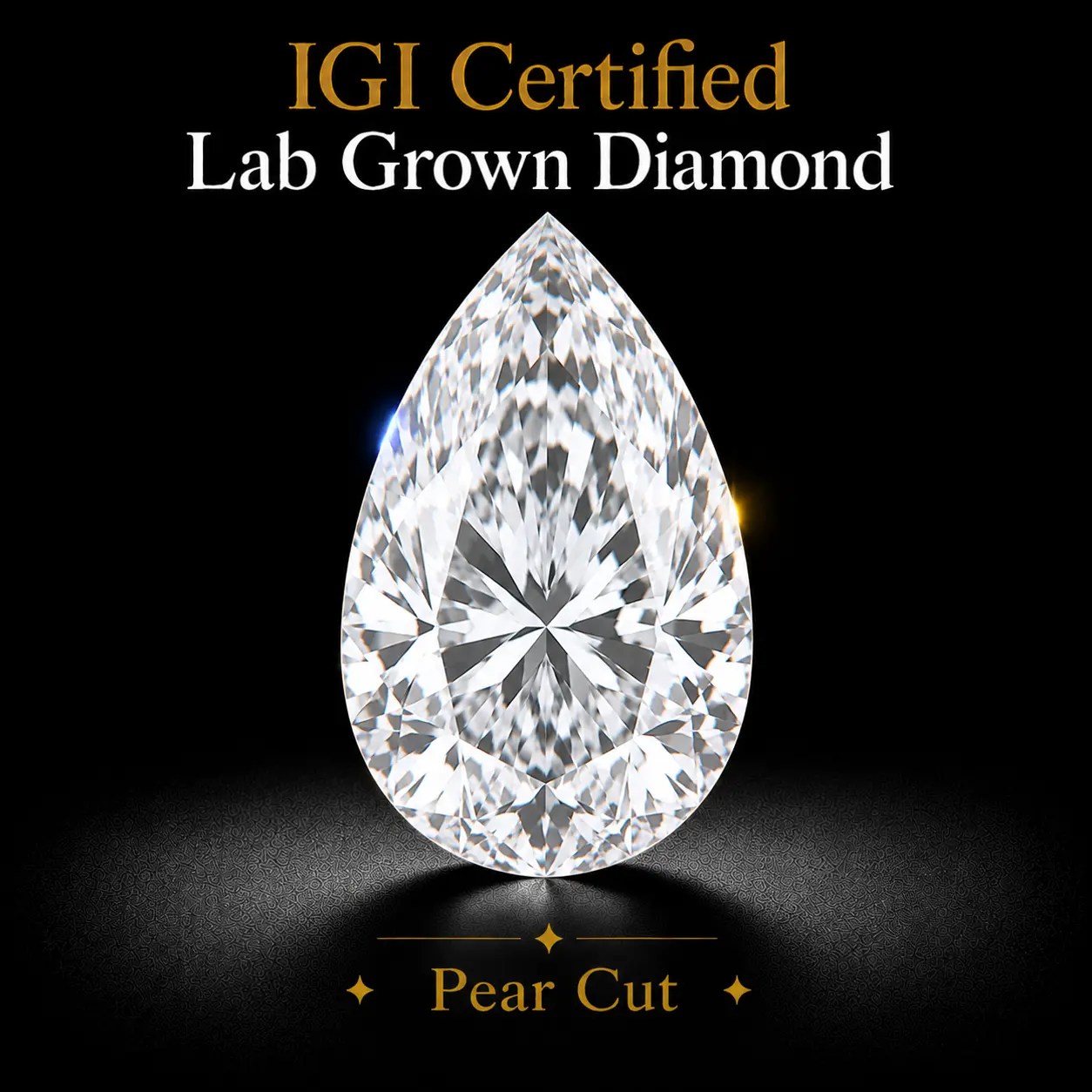 【Pear Cut】IGI Certified Lab Grown Diamond - 1 Ct