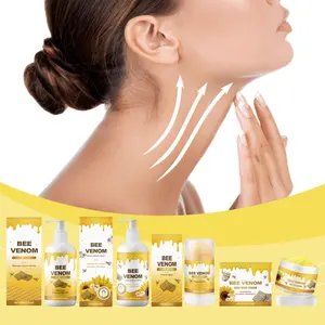 4-in-1 Bee Venom Skin Care Kit, Skincare Kit For Face And Body, Bee Venom Face Cream And Lotion, Neck Cream, Skin Care Balm, Fast-Absorbing Formula Gentle, Gift For Women And Men, Suitable For Travelling