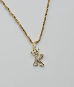 Gold Plated Alphabet Pendant Necklaces CustomJewelry style necklace valentine gifts for her Goldchains