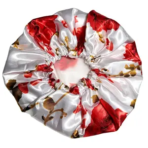 Child Satin Lined Adjustable Shower Cap - Rosebud