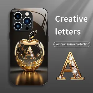 Suitable for [iPhone 13 Pro] New high-end glass mobile phone case New business simple metal paint electroplated glass mobile phone case Affordable price Anti-drop and anti-fingerprint 995