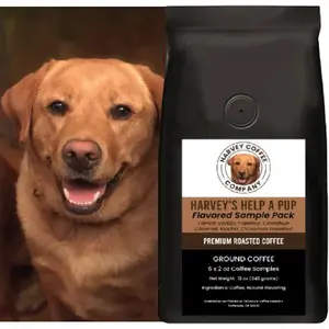 Harvey's "Help a Pup" Flavored Coffees Sample Pack (6 x 2 oz samples)
